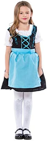 German Bavarian Oktoberfest Children Girls Maid Cosplay Halloween Costumes