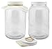 Cornucopia Brands 1-Gallon Glass Kombucha Jars w/Cotton Cloth Covers & Plastic Lids for Storage after Brewing (2-Pack)