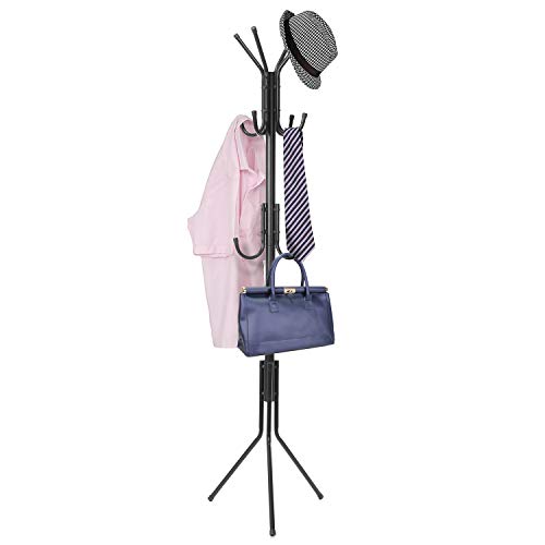 MaidMAX Standing Coat Rack for Entryway and Hallway, 68.7 Inches High, 11 Hooks, Metal, Black - Thumbnail 6