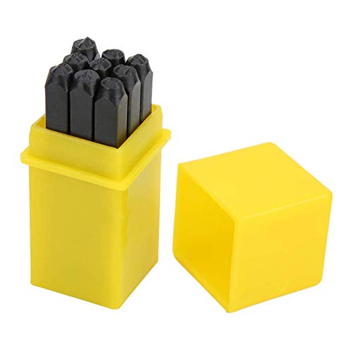 Heavy Duty Alphabet Letter Number Punch Tool Set, 1/8" Carbon Steel Pin Punch Set Metal Stamp Craft Tool Kit with Durable Portable Case (Crafting Tool Set)