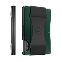 The Ridge Wallet - Slim Minimalist Compact Wallet and Card Holder, | RFID Protected Front Pocket Wallets | Integrated Cash Strap | Forest Green