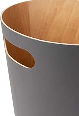 Umbra Woodrow 2 Gallon Modern Wooden Trash Can Dark Grey/Natural view 13
