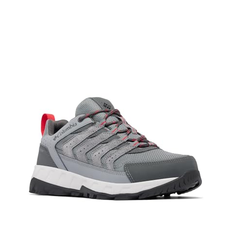 Columbia Mens Strata Trail Low Waterproof, Titanium Grey Steel/Mountain Red, 11…