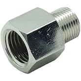 CDQBWKJGFJ 1 Piece 1/4" NPT Pipe Female x M12 x 1 Male Metric Gauge Adapter Brass Nickel Plated