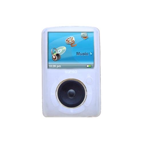 FastSun MP3 Player Case Skin, Sandisk Sansa Protective Skin, Soft Rubber Skin Cover Case for Sandisk Sansa Fuze MP3 Player SDMX14R (Clear White)