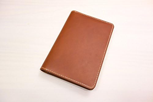 Hobonichi Techo Planner Cover - Medium Brown Leather, Cream Stitching- Hobonichi Planner - A6, Smooth Writing Surface