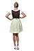 Bavarian Women's Dirndl dress 3-pieces with apron and blouse green pink