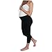 My Bella Mama Maternity Capri Leggings/Yoga Cropped Leggings (Medium, Black)