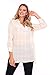 PatiskhaLife Women Blouses - ¾ Sleeve Button Down Collared Shirts - Office, Casual and Formal (Naturel, Small)