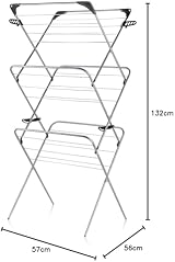 Minky 3 Tier Indoor Clothes Airer, 20m Drying Space, Foldable, Black view 10