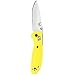 Benchmade - Mini Griptilian 556 EDC Manual Open Folding Knife Made in USA, Drop-Point Blade, Plain Edge, Satin Finish, Yellow Handle
