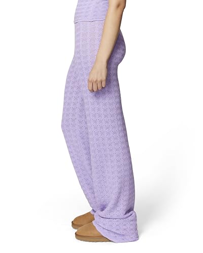 FLORENCE BY MILLS WOMEN’S LE POINTELLE SWEATER LACE WIDE LEG PANT, MILLIE LAVENDER, XX-SMALL