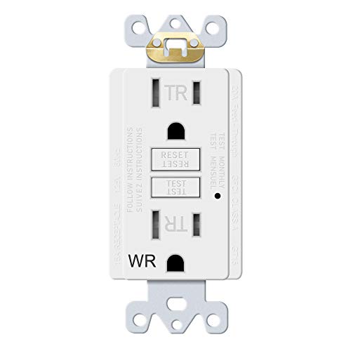 TOPELE 15 Amp GFCI Outlet, 125 Volt WeatherResistant TamperResistant