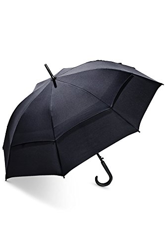 Coolibar UPF 50+ 48'' Titanium Fashion Umbrella - Sun Protective (One Size- Black)