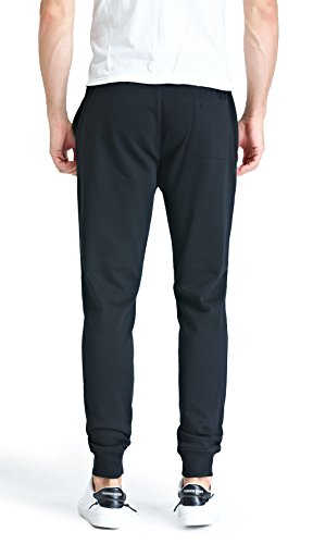 Bertte Men's Slim-Boys Jogger, Black Medium - Thumbnail 6