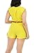HOTAPEI Women Yellow V Neck Wrap Buckle Up Stylish Pants Romper with Belt Medium