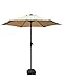 Patiorama 7.5 Feet Outdoor Patio Umbrella Outdoor Market Umbrella with Crank, 6 Ribs, Polyester Canopy, Beige
