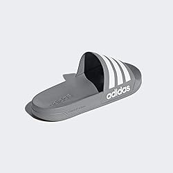 adidas Men's Adilette Shower Slides Grey/White/Grey 6
