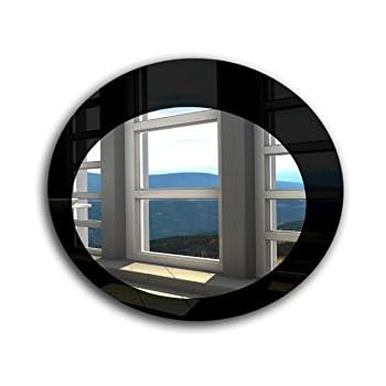 Amazon.com: MirrorsHome | Deep Black Gloss Modern Framed | Oval Wall