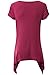Zero City Women's Short Sleeve Casual T-Shirt Basic Cotton Simple Tunic Top FUCHSIA L