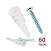 Self Drilling Drywall Plastic Anchors with Screws Kit - Wall Anchors Kit, 60 Pieces All