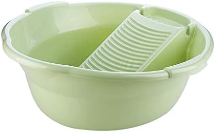 Washtub Plastic Large Size Wash Basin Basin Student Dormitory Thickening Washboard Washbasin (Color : Green)