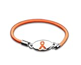 Leukemia Awareness Orange Ribbon Stretch Bracelet - (Retail)