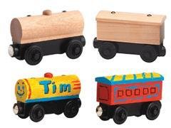 TWO Unpainted Trains - Thomas & Friends Wooden Railway Tank Train Engine - Brand New Loose