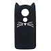 Mulafnxal Case for Motorola Moto E5 Plus,E5 Supra,Soft Silicone 3D Cartoon Animal Slim Cover,Cute Cases Kids Girls Shock Proof Rubber Gel Kawaii Character Protector for Moto E5Plus + (Black Cat) primary