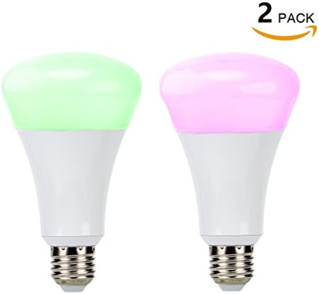 Huamai Smart LED Light Bulb, 10W Dimmable RGBW Color Changing, Bluetooth App Control for iOS and Android (2 Pack)