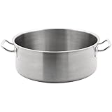 Vogue Stainless Steel Casserole Pan 36cm / 13Ltr - Soup, Stew Pot, All Hobs Including Induction T187