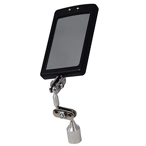 HARDK LED Inspection Mirror Lighted Magnetic Base Welding Magnet - Swivel Angle Ball Joint Antenna Mirror.