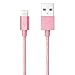 Go Beyond (TM) Nylon Fabric Braided Premium iPhone 5/6 Data Sync Charging Cable. SHIPPED IN SAME BUSINESS DAY. Compatible with new iOS (Gold Rose, 3FT+6FT+10FT)