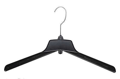 Hanger Central Outerwear Hangers Recycled Plastic Heavy Duty Thin Break Resistant with Polished Metal Swivel Hooks (50, 17" Long Hook) - Thumbnail 3