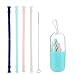 Silicone Straw Reusable Silicone Drinking Straws, Flexible Straws Long Foldable Durable Drinking Tube for 20 oz Tumblers RTIC/Yeti -BPA Free (4 PCS+ 1 Cleaning Brush + 1 Portable Carrying Case)