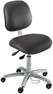 BioFit Static-Control Chair, Class 100; Type K, Stat Dissip Vinyl, Black, Desk H 17-22"