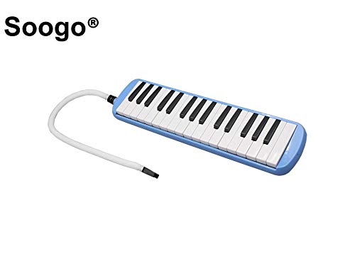 Soogo Melodica with Mouthpiece & Hose & Bag for Children 32-37 Keys (32-Key Blue)
