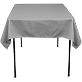 New Creations Fabric & Foam Inc 36" by 36" Square Polyester Poplin Tablecloth for a 24" table, Gray