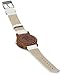 Viable Harvest Women's Wood Watch, Natural Red Sandalwood with Genuine White Leather Strap and Gift Box