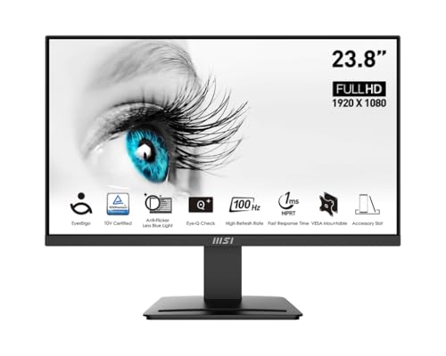 MSI PRO MP2412DE 23,8 pollici, FHD (1920 x 1080), 100 Hz, pannello VA, HDMI, Displayport, nero