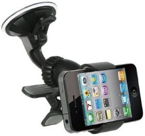PortaCell® Universal Suction Car Holder/Mount - Universal Smartphone Car Mount for Apple iPhone 3G/3GS/4/4S, Blackberry, HTC, Motorola, Samsung (Exogear Exomount Equivalent) + PortaCell Trademark Microfiber Cleaning Cloths/Wiper!
