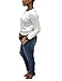 Akmipoem Women's Ribbon Stripe Patchwork Long Sleeve Pullover Tops Sweatshirt White S