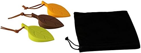 Silicone Door Stopper Wedge Finger Protector, 3 Pack Premium Cute Colorful Cartoon Leaf Style Flexible Silicone Window/ Door Stops set with Lanyard for Home Garden Office