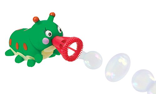 Animal Bubble Blower Toy - Dip and Squeeze - No Blowing Needed! (Green Caterpillar)
