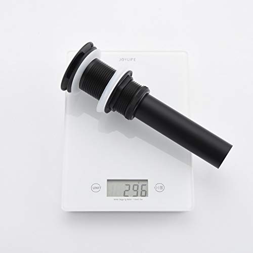 GORDEE Bathroom Faucet Vessel Sink Lavatory Vanity Pop Up Sink Plumbing Stopper without Overflow, Fit for US Standard Drain Hole (1.57-1.9 inches), Brushed Chrome Matte Black