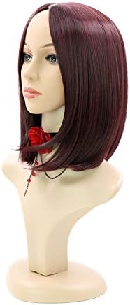 Reddish Brown 12" Synthetic Hair Wigs, Short Straight Fiber Wig Natural Looking as Real(2/118#)
