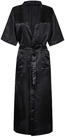 Kissria Women's Robes Long Classic Satin Lounge Wedding Kimono Nightwear