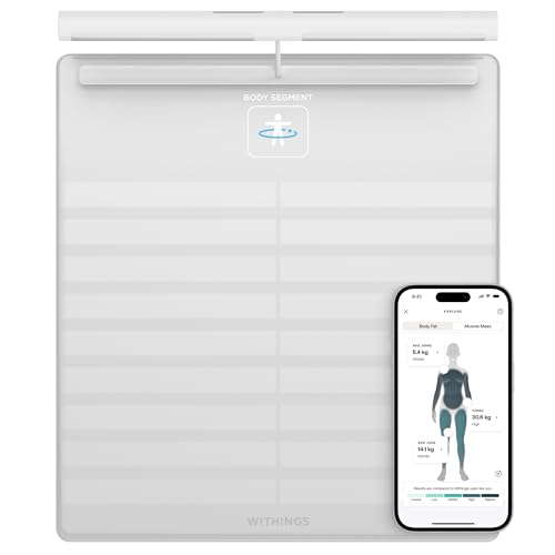 WITHINGS Body Segment - Smart Scale with Segmental Body Composition Analysis, Weighing Scales Body Weight & Vascular Age, Visceral Fat, Heart Rate, iOS/Android