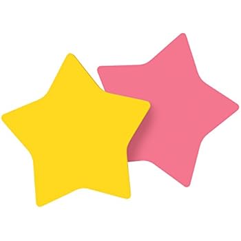 Post-it Notes, Star Shape, Yellow and Pink with pattern, 2.9 in x 2.8 in, 2 Pads, 75 Sheets/Pad (7350-STR)