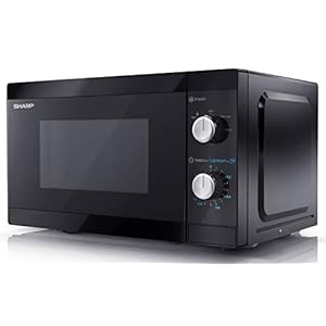 SHARP YC-MS01U-B 800W Solo Microwave Oven with 20 L Capacity, 5 Power Levels & Defrost Function – Black